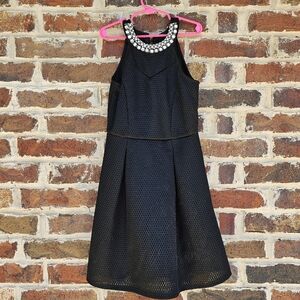 Monteau Black Dress with Pearl Accents